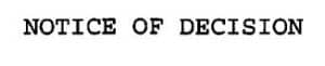 L-and-I Notice Of Decision